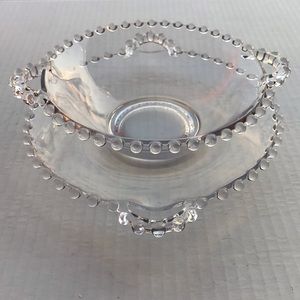 Imperial Glass ‘Candlewick’ Condiment Bowl With Handles /Underplate With…